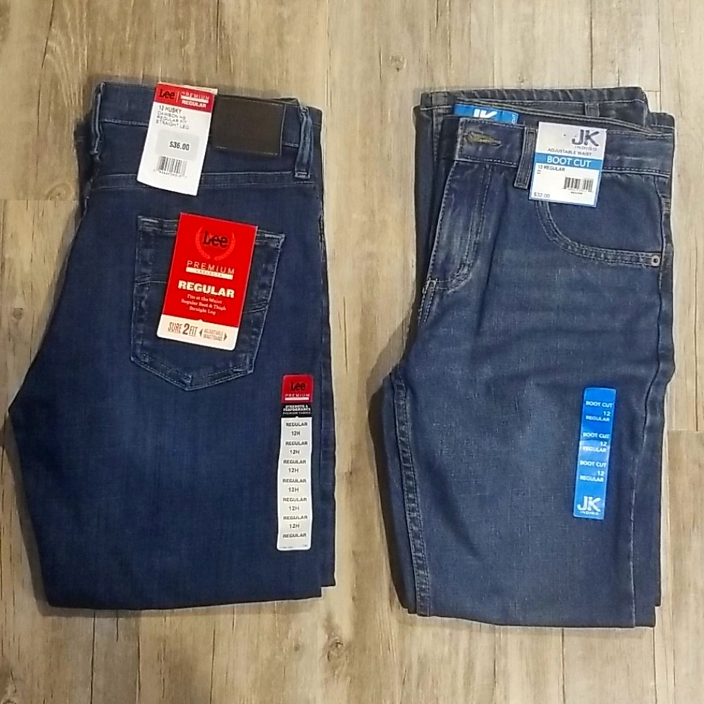 NWT Bundle of boys Lee / JK Indigo Jean's Size 12